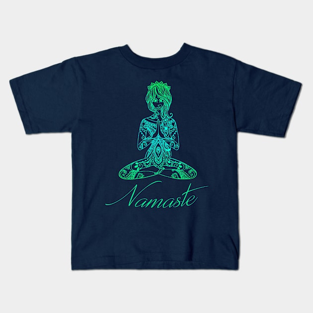 Namaste Yoga Kids T-Shirt by letnothingstopyou